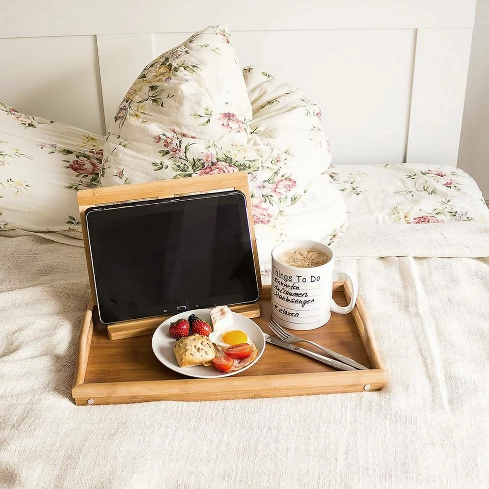 relaxdays Tabletttisch »2x Bambus Betttablett« 2 relaxdays Tabletttisch »2x Bambus Betttablett« – Bild 2