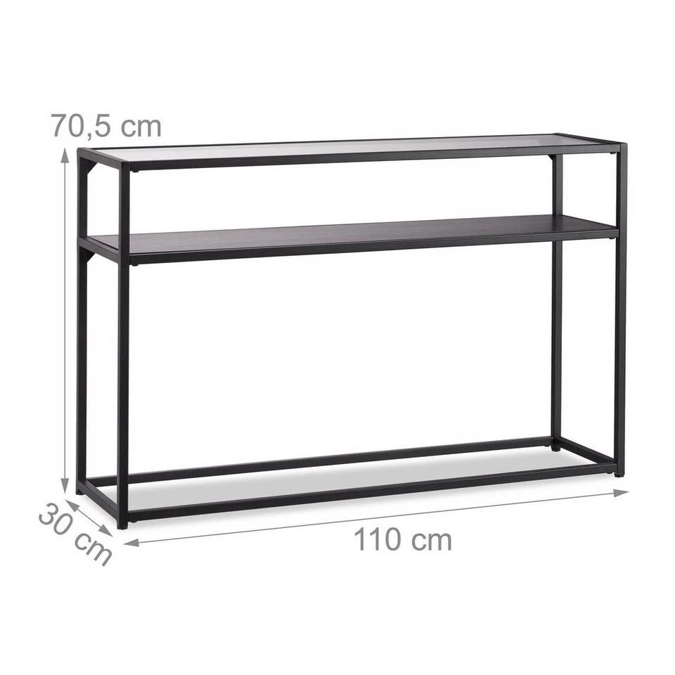 relaxdays Konsolentisch »Schwarzer Konsolentisch mit Glasplatte« 4 relaxdays Konsolentisch »Schwarzer Konsolentisch mit Glasplatte« – Bild 4