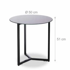 relaxdays Beistelltisch »Beistelltisch Glas Metall rund«, Schwarz Weiß -Deutschland Möbel Verkäufe 2024 14e78d11 4eb6 59fc a08c e80f45bd0cc0