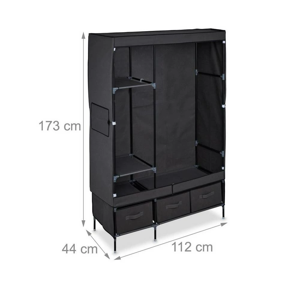 relaxdays Stoffschrank »Stoffschrank mit 2 Türen« Anthrazit 4 relaxdays Stoffschrank »Stoffschrank mit 2 Türen« Anthrazit – Bild 4