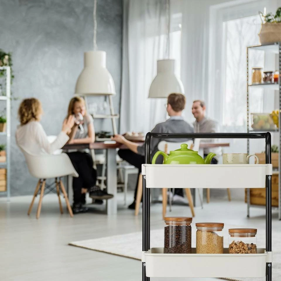 relaxdays Servierwagen »Rollwagen mit 3 Etagen & Griff«, Schwarz Weiß Schwarz, Weiß 3 relaxdays Servierwagen »Rollwagen mit 3 Etagen & Griff«, Schwarz Weiß Schwarz, Weiß – Bild 3