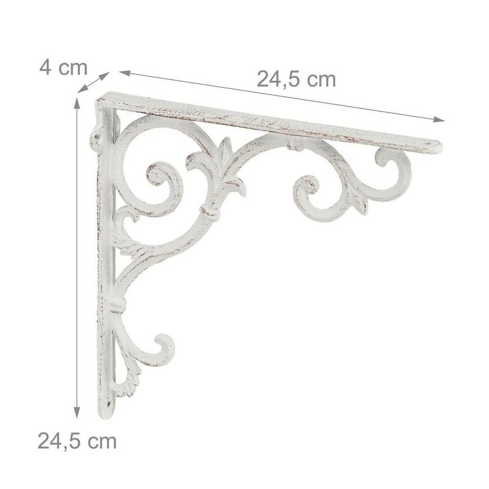 relaxdays Wandregalhalter »4 x Regalwinkel antik weiß« 4 relaxdays Wandregalhalter »4 x Regalwinkel antik weiß« – Bild 4