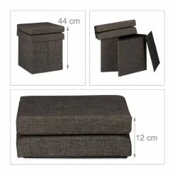 relaxdays Sitzhocker »Faltbarer Sitzhocker mit Lehne«, Braun Grau -Deutschland Möbel Verkäufe 2024 170514a1 23f8 5261 a644 05ccf36c6741