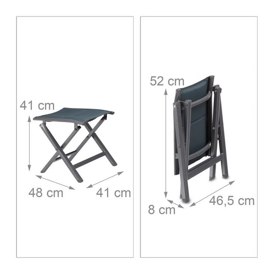 relaxdays Klappstuhl »Aluminium Klapphocker gepolstert«, Anthrazit Anthrazit Beige 4 relaxdays Klappstuhl »Aluminium Klapphocker gepolstert«, Anthrazit Anthrazit Beige – Bild 4