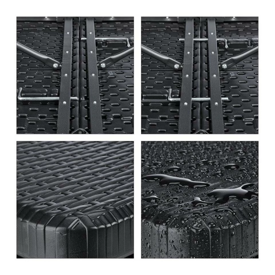 relaxdays Gartentisch »Gartentisch klappbar BASTIAN groß«, Schwarz Weiß, Dunkelbraun 7 relaxdays Gartentisch »Gartentisch klappbar BASTIAN groß«, Schwarz Weiß, Dunkelbraun – Bild 7