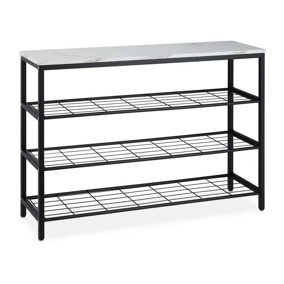 relaxdays Konsolentisch »Konsolentisch mit 4 Ebenen«, Weiß Weiß Schwarz, Braun Schwarz 9 relaxdays Konsolentisch »Konsolentisch mit 4 Ebenen«, Weiß Weiß Schwarz, Braun Schwarz – Bild 9