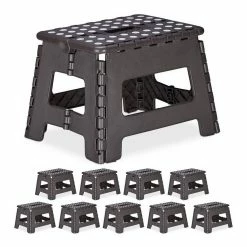 relaxdays Tritthocker »10 x Klapphocker faltbar M dunkelgrau«