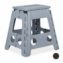 relaxdays Tritthocker »Klapphocker faltbar XL«, hellgrau Weiß Schwarz, Anthrazit Weiß, Grau Weiß