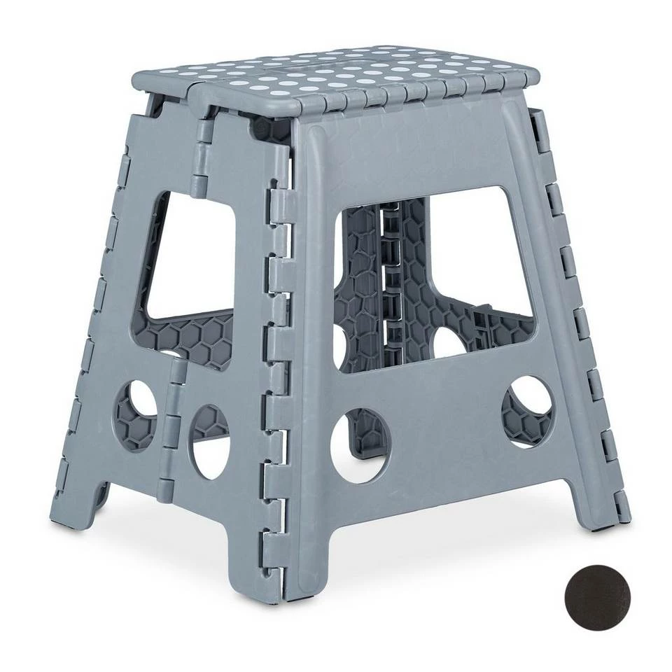 relaxdays Tritthocker »Klapphocker faltbar XL«, hellgrau Weiß Schwarz, Anthrazit Weiß, Grau Weiß 1 relaxdays Tritthocker »Klapphocker faltbar XL«, hellgrau Weiß Schwarz, Anthrazit Weiß, Grau Weiß