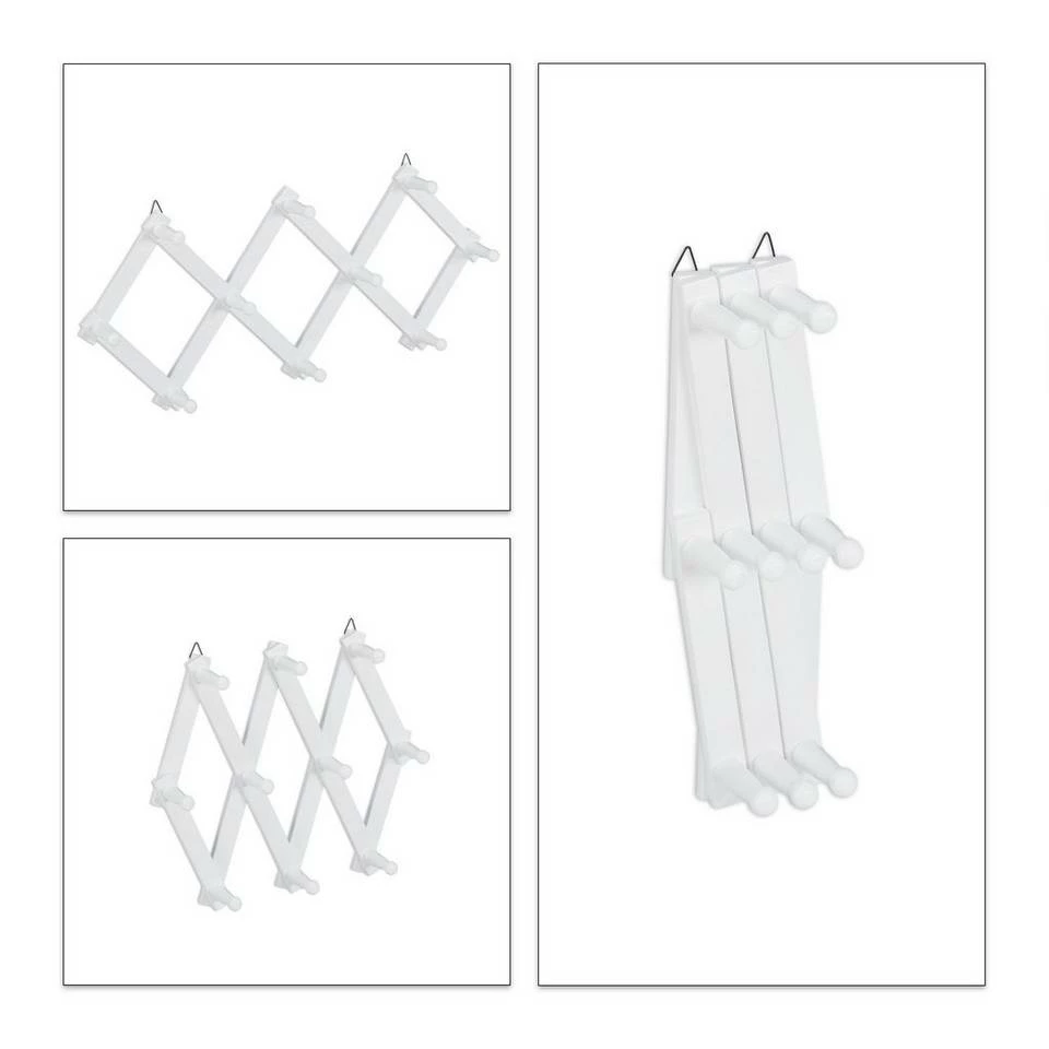 relaxdays Wandgarderobe »1 x Wandgarderobe Holz weiß faltbar« 6 relaxdays Wandgarderobe »1 x Wandgarderobe Holz weiß faltbar« – Bild 6