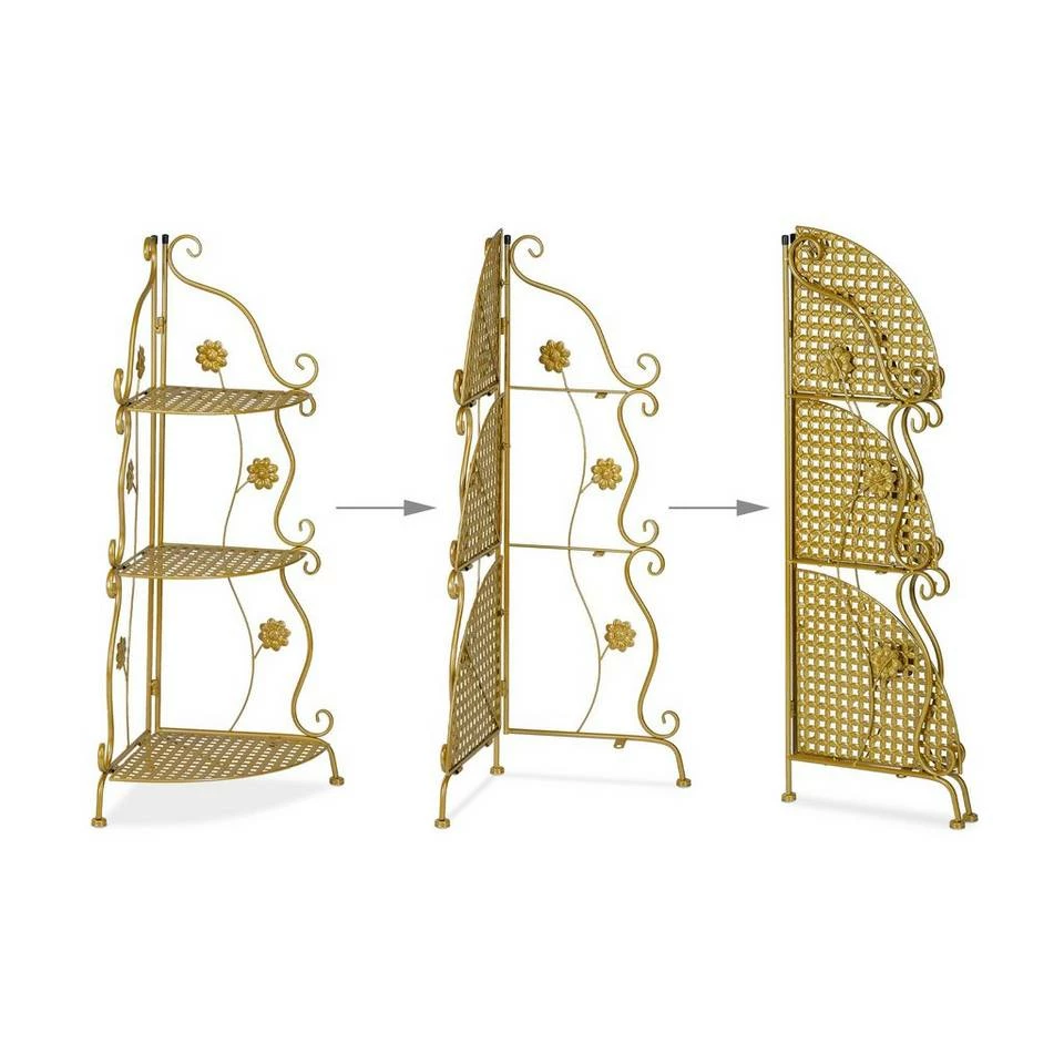 relaxdays Eckregal »Eckregal Metall«, Gold Silber 6 relaxdays Eckregal »Eckregal Metall«, Gold Silber – Bild 6