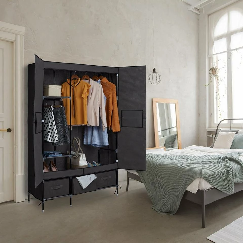 relaxdays Stoffschrank »Stoffschrank mit 2 Türen« Anthrazit 2 relaxdays Stoffschrank »Stoffschrank mit 2 Türen« Anthrazit – Bild 2