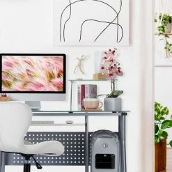 relaxdays Computertisch »Moderner Computertisch mit Glasplatte«, Weiß Schwarz Silber, Wei&szlig; Silber -Deutschland Möbel Verkäufe 2024 1b6afaa1 ac03 5158 8f8e a52a0a153970