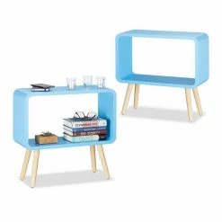 relaxdays Standregal »2 x Standregal klein blau«