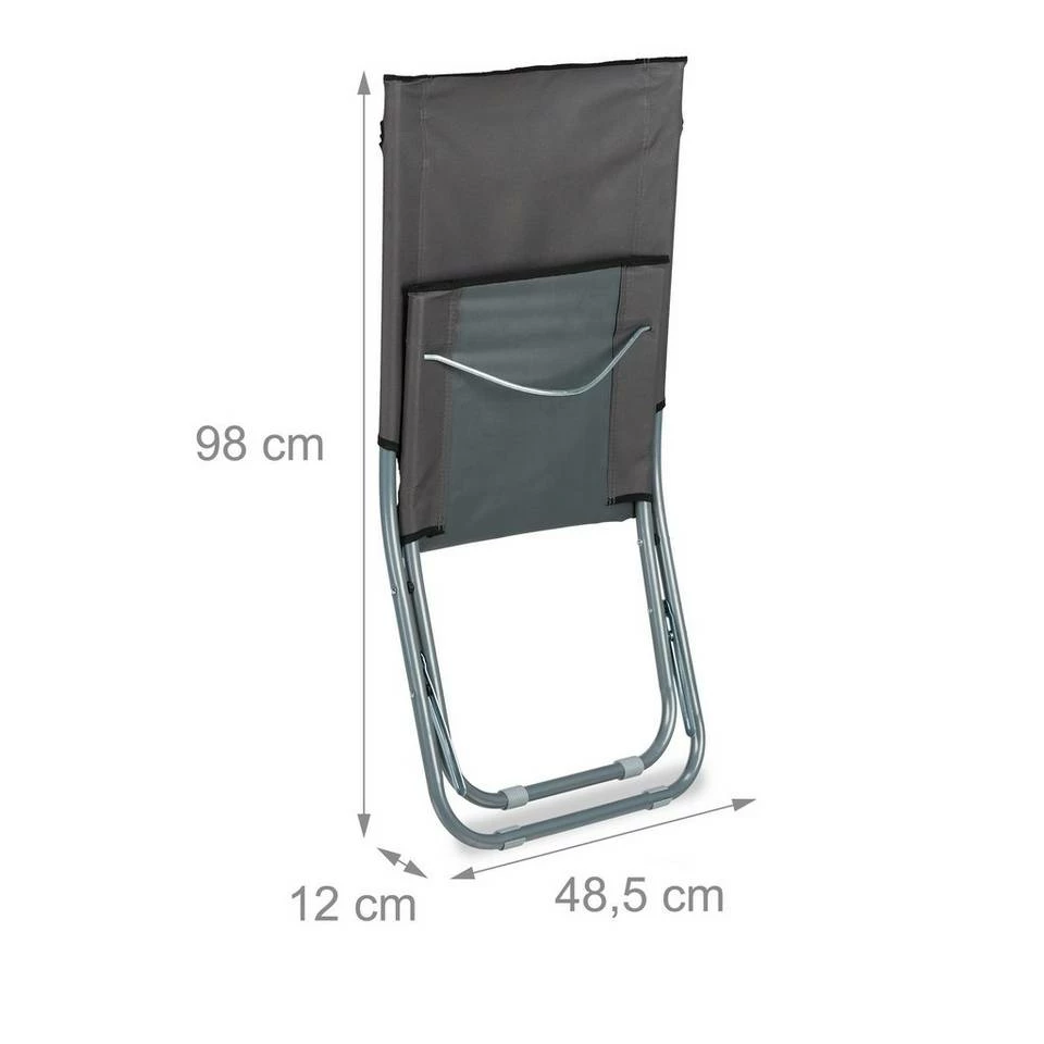 relaxdays Campingstuhl »Liegestuhl faltbar 2er Set«, Grau 5 relaxdays Campingstuhl »Liegestuhl faltbar 2er Set«, Grau – Bild 5