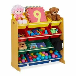 relaxdays Standregal »Kinderregal mit 12 Aufbewahrungsboxen«