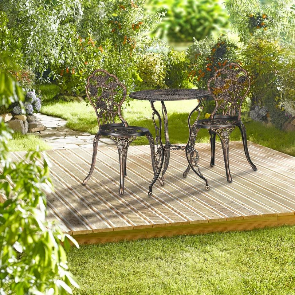 relaxdays Gartenmöbelset »3-teiliges Gartenmöbel Set«, Schwarz-Bronze 2 relaxdays Gartenmöbelset »3-teiliges Gartenmöbel Set«, Schwarz-Bronze – Bild 2