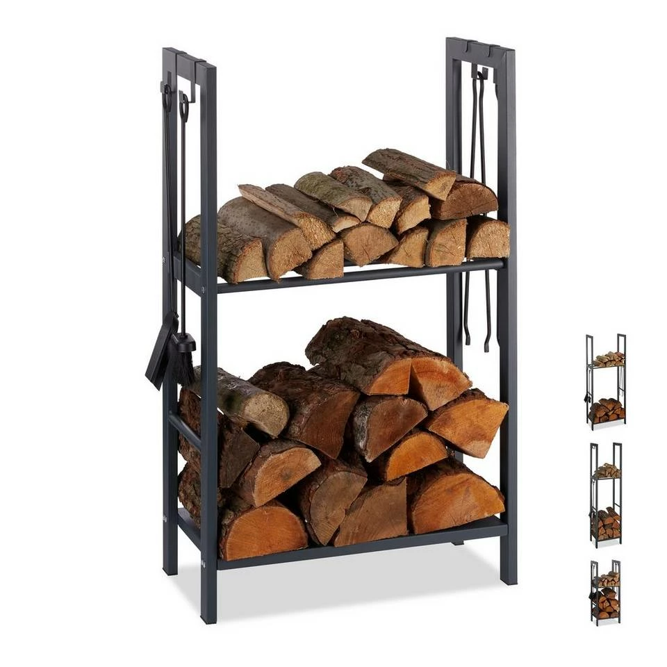 relaxdays Kaminholzregal »Kaminholzregal mit 2 Ablagen«, BxTxH:30x40x100 cm, 100 x 40 x 30 cm 9 relaxdays Kaminholzregal »Kaminholzregal mit 2 Ablagen«, BxTxH:30x40x100 cm, 100 x 40 x 30 cm – Bild 9