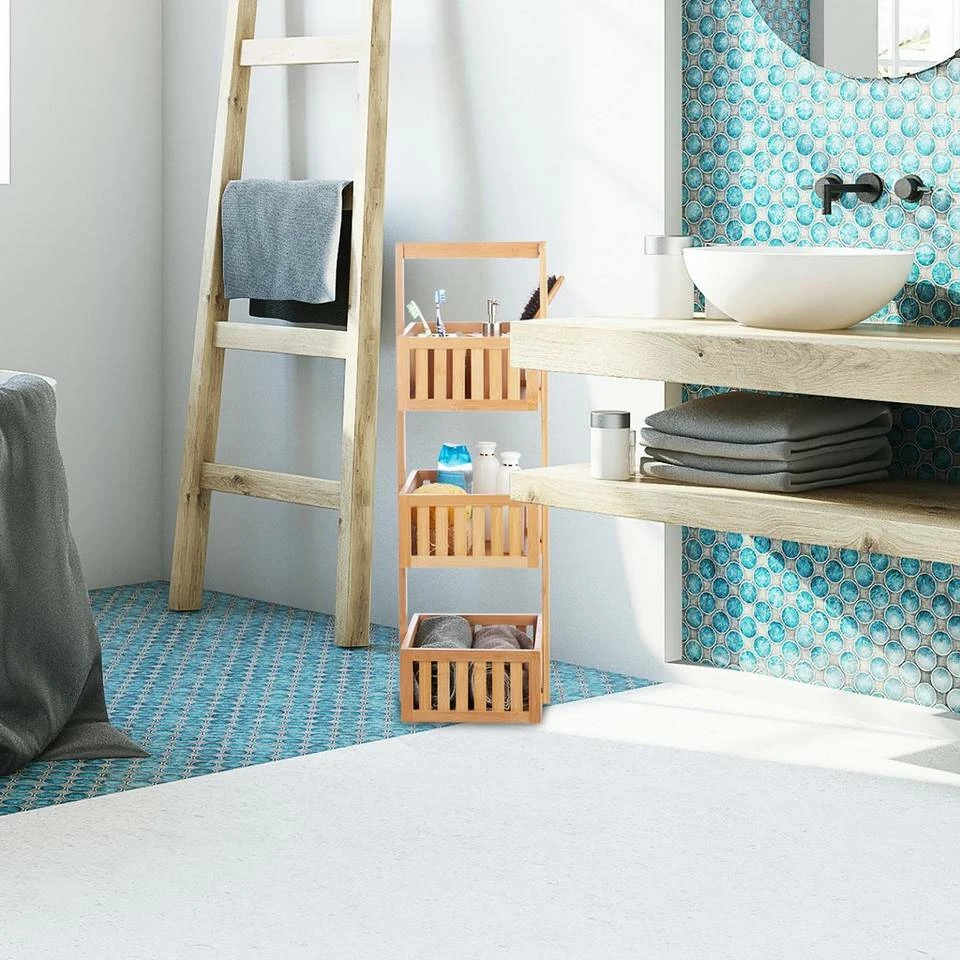 relaxdays Badregal »Badregal Bambus mit 3 Ablagen« 2 relaxdays Badregal »Badregal Bambus mit 3 Ablagen« – Bild 2