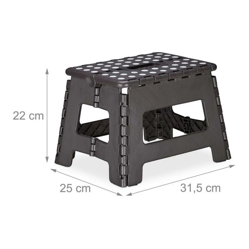 relaxdays Tritthocker »2 x Klapphocker faltbar M dunkelgrau« 4 relaxdays Tritthocker »2 x Klapphocker faltbar M dunkelgrau« – Bild 4
