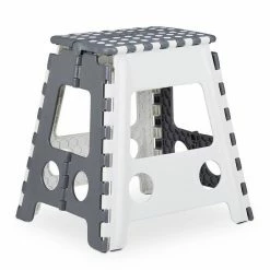 relaxdays Fußhocker »1 x XL Tritthocker in Weiß-Grau«