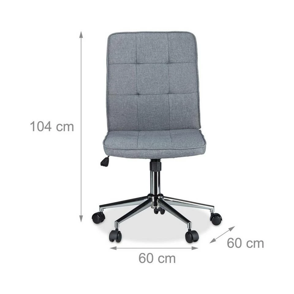 relaxdays Drehstuhl »Bürostuhl Drehstuhl«, Grau Grau Silber Schwarz, Schwarz Silber, Weiß Silber Schwarz 4 relaxdays Drehstuhl »Bürostuhl Drehstuhl«, Grau Grau Silber Schwarz, Schwarz Silber, Weiß Silber Schwarz – Bild 4