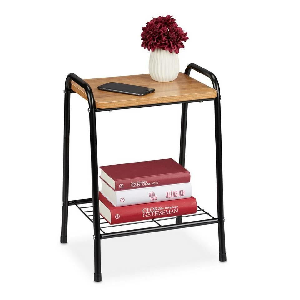 relaxdays Beistelltisch »Beistelltisch Holzoptik & Metall« 1 relaxdays Beistelltisch »Beistelltisch Holzoptik & Metall«