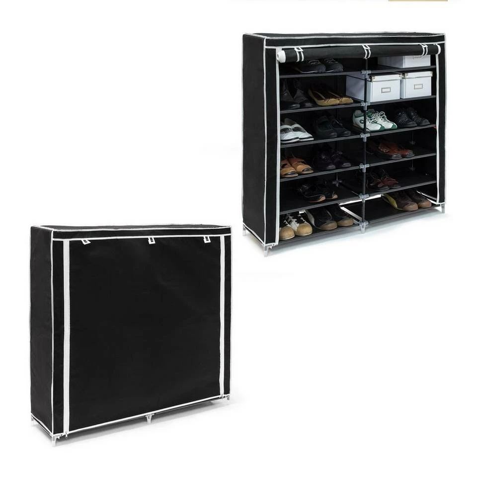 relaxdays Schuhschrank »2 x Schuhschrank VALENTIN breit schwarz« 1 relaxdays Schuhschrank »2 x Schuhschrank VALENTIN breit schwarz«