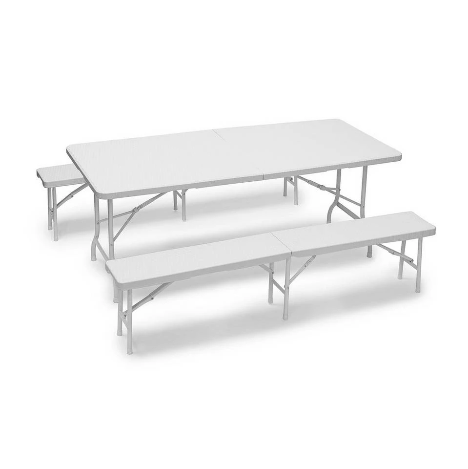 relaxdays Bierzeltgarnitur »Bierzeltgarnitur klappbar BASTIAN«, Weiß Dunkelbraun, Schwarz, Weiß 1 relaxdays Bierzeltgarnitur »Bierzeltgarnitur klappbar BASTIAN«, Weiß Dunkelbraun, Schwarz, Weiß