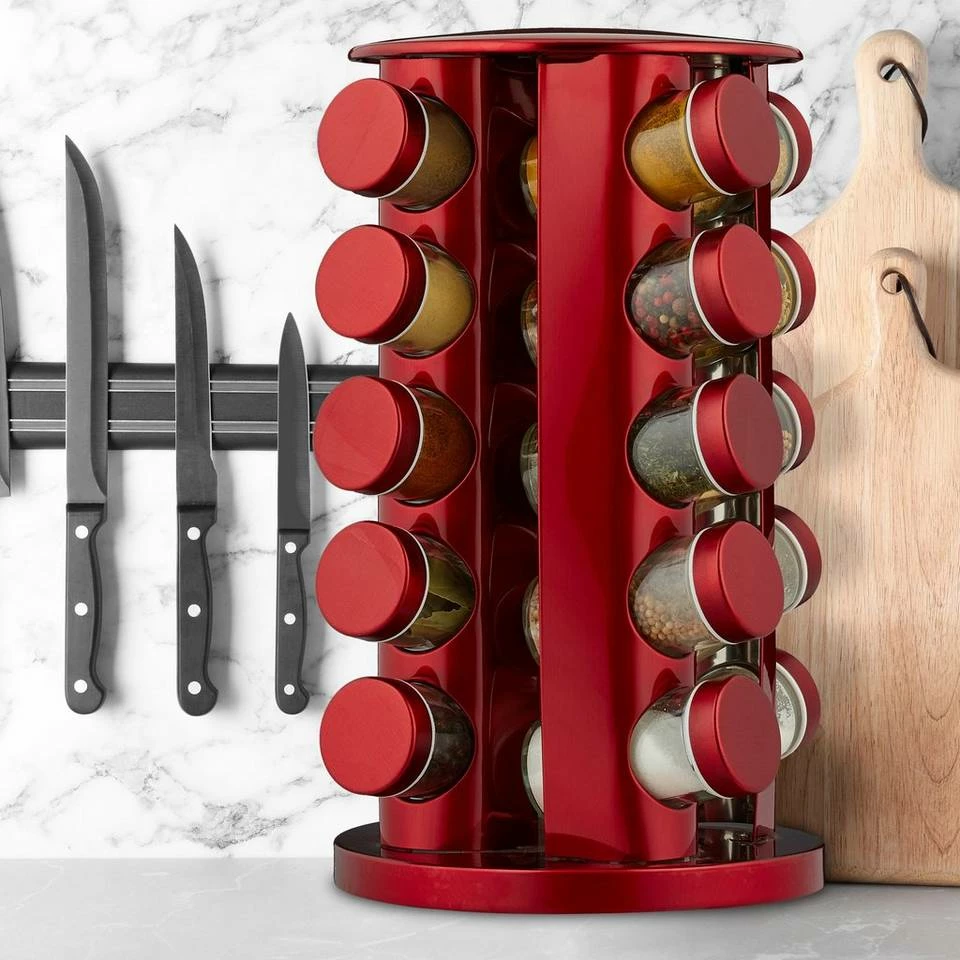 relaxdays Gewürzkarussell »Rotes Gewürzkarussell mit 20 Gläsern« 2 relaxdays Gewürzkarussell »Rotes Gewürzkarussell mit 20 Gläsern« – Bild 2