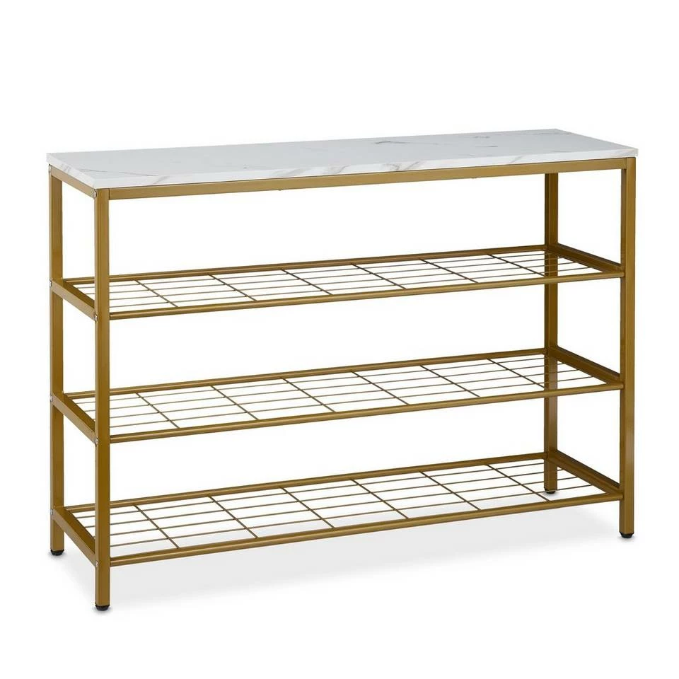 relaxdays Konsolentisch »Konsolentisch in Marmoroptik«, Weiß Schwarz Gold, Weiß Gold 9 relaxdays Konsolentisch »Konsolentisch in Marmoroptik«, Weiß Schwarz Gold, Weiß Gold – Bild 9