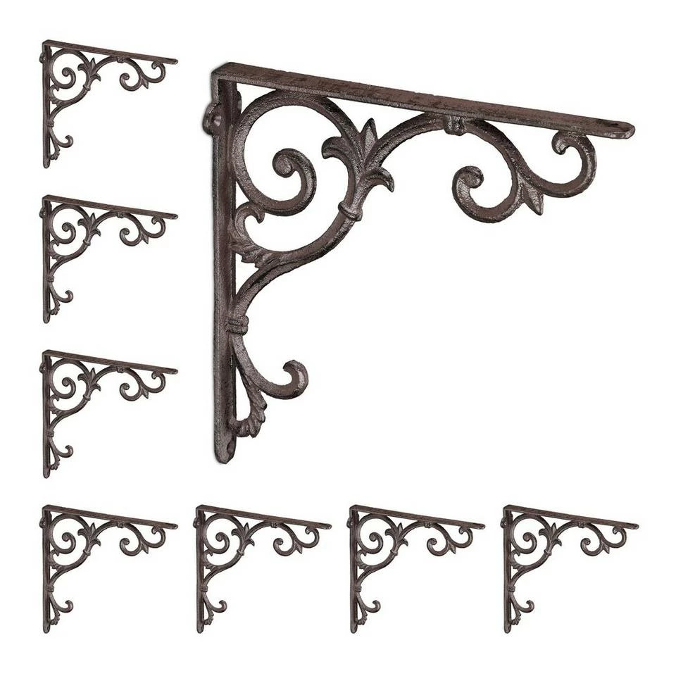 relaxdays Wandregalhalter »8 x Regalwinkel antik braun« 1 relaxdays Wandregalhalter »8 x Regalwinkel antik braun«