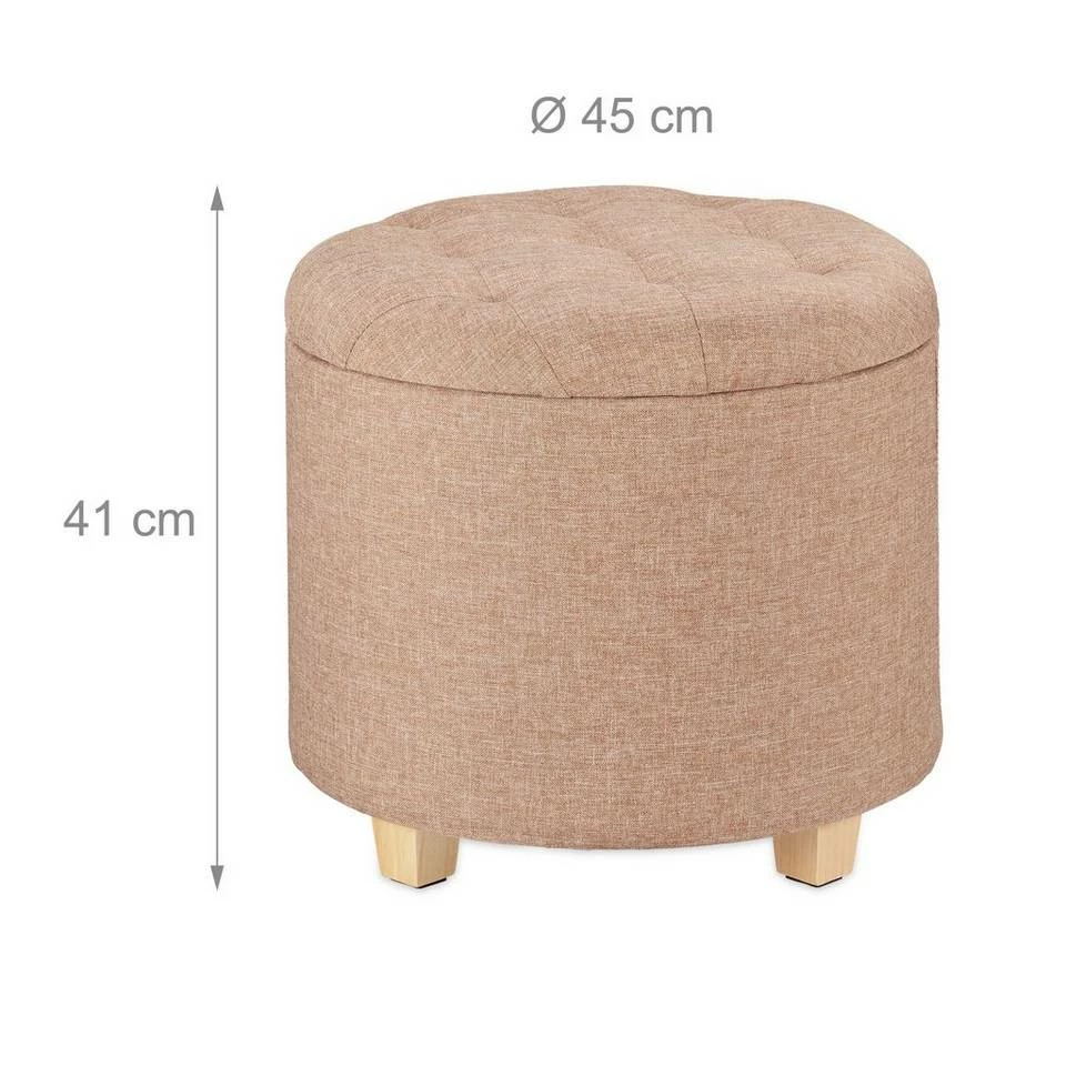 relaxdays Stauraumhocker »Runder Sitzhocker mit Stauraum« 4 relaxdays Stauraumhocker »Runder Sitzhocker mit Stauraum« – Bild 4