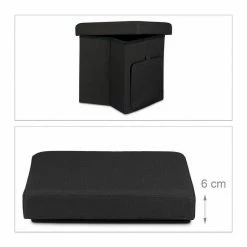 relaxdays Stauraumhocker »Faltbarer Sitzhocker mit Klappe«, Schwarz Braun, Grau, Wei&szlig; -Deutschland Möbel Verkäufe 2024 24b81a0c 720c 5819 8d2f 419cb0455fd1