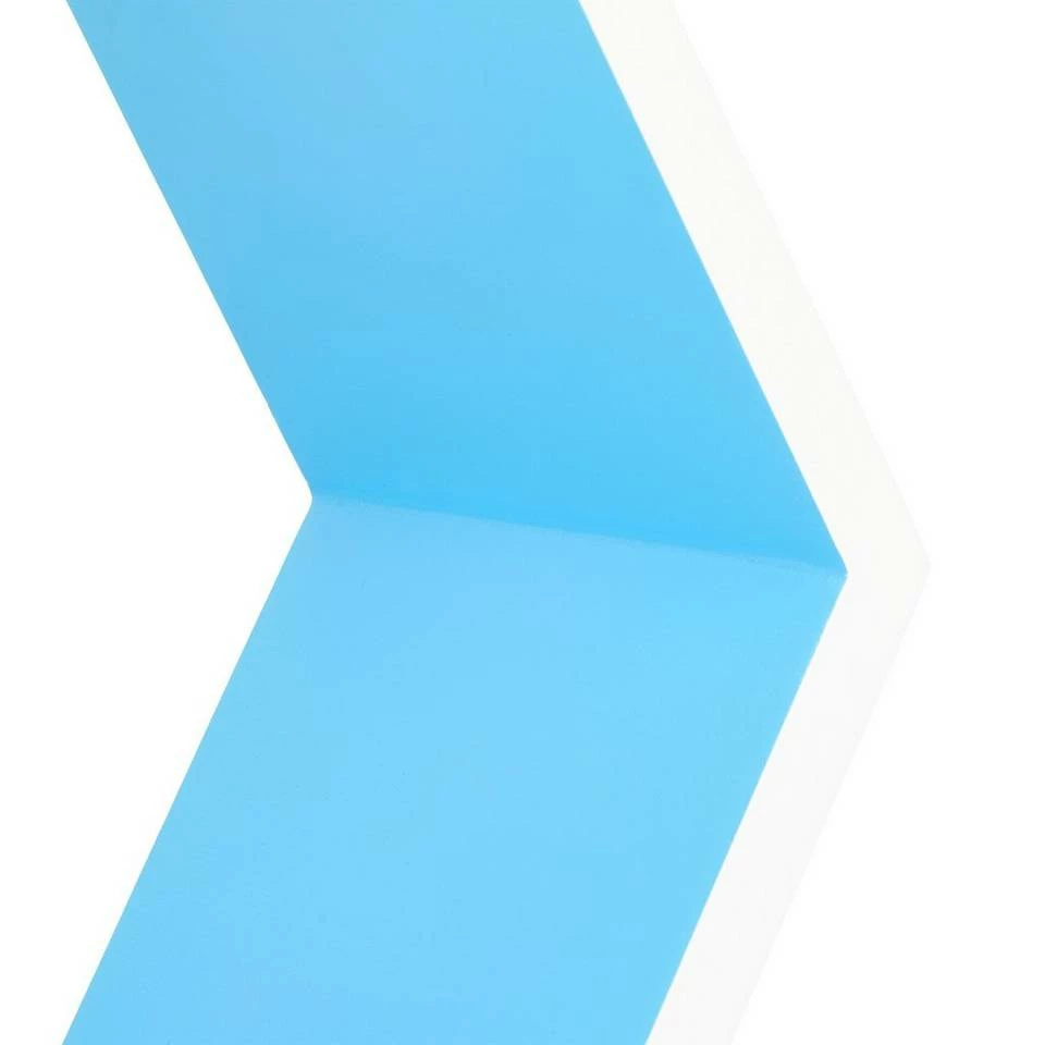 relaxdays Wandregal »Wandregal sechseckig 3er Set L«, Weiß-Blau Weiß Hellblau, Weiß Grün, Braun, Weiß 5 relaxdays Wandregal »Wandregal sechseckig 3er Set L«, Weiß-Blau Weiß Hellblau, Weiß Grün, Braun, Weiß – Bild 5