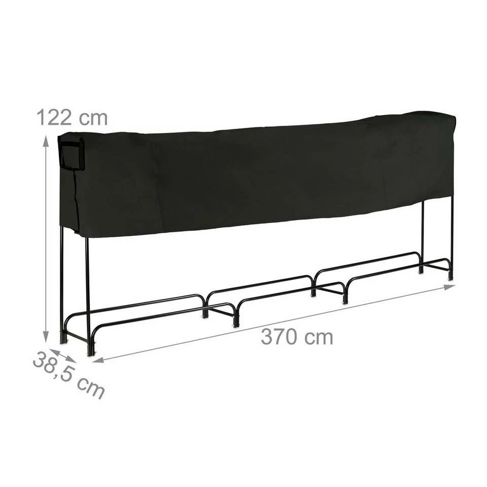 relaxdays Kaminholzregal »Großes Kaminholzregal mit Abdeckung«, BxTxH:38.5x370x122 cm 4 relaxdays Kaminholzregal »Großes Kaminholzregal mit Abdeckung«, BxTxH:38.5x370x122 cm – Bild 4