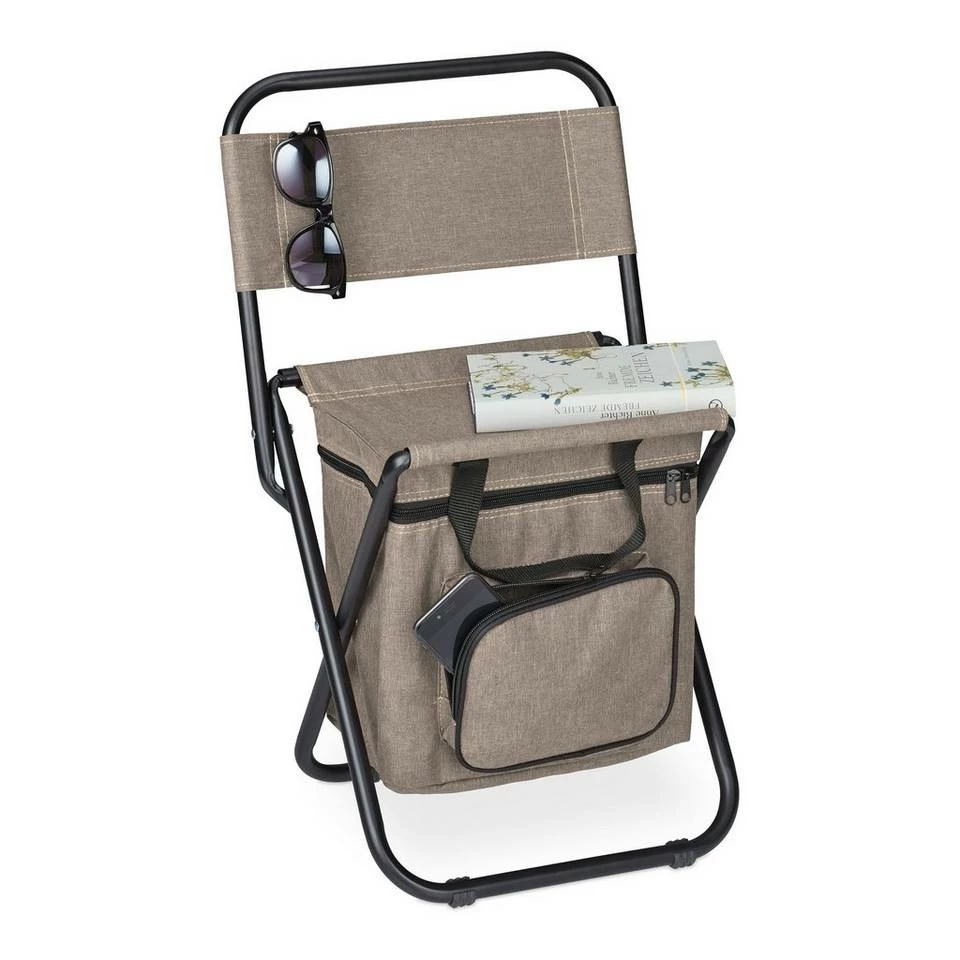 relaxdays Campinghocker »Beiger Campinghocker mit Lehne« 1 relaxdays Campinghocker »Beiger Campinghocker mit Lehne«