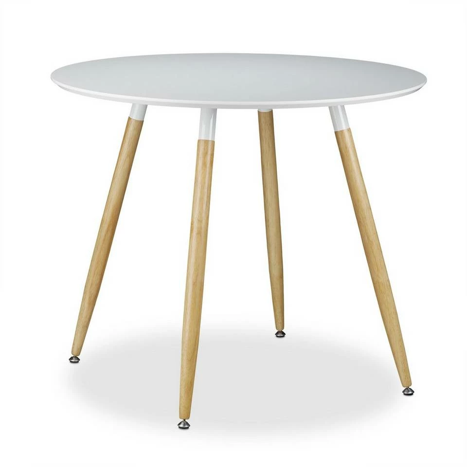 relaxdays Esstisch »Runder Esstisch ARVID 90 cm«, Weiß Weiß Hellbraun, Schwarz Hellbraun 7 relaxdays Esstisch »Runder Esstisch ARVID 90 cm«, Weiß Weiß Hellbraun, Schwarz Hellbraun – Bild 7