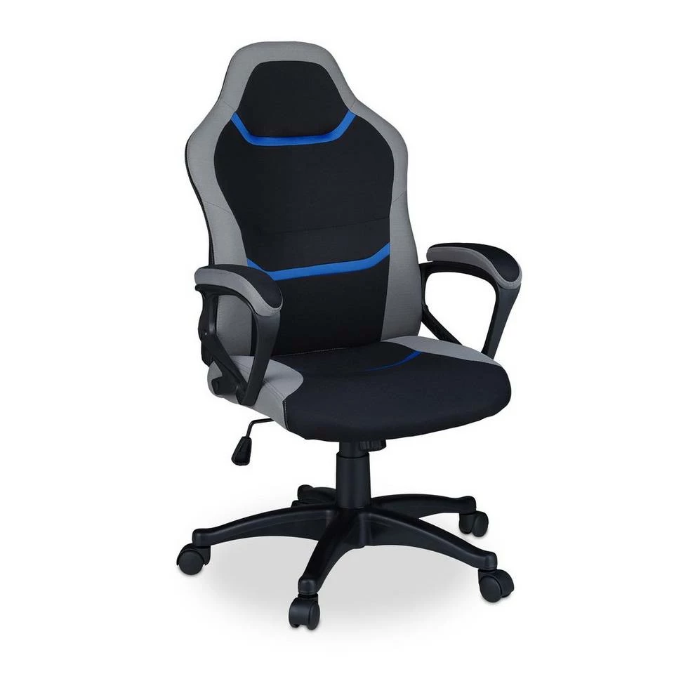 relaxdays Gaming-Stuhl »Gaming Stuhl im Racing Design«, Blau Grau, Schwarz Grau Rot, Schwarz Grau Blau, Schwarz Grau Gelb 10 relaxdays Gaming-Stuhl »Gaming Stuhl im Racing Design«, Blau Grau, Schwarz Grau Rot, Schwarz Grau Blau, Schwarz Grau Gelb – Bild 10