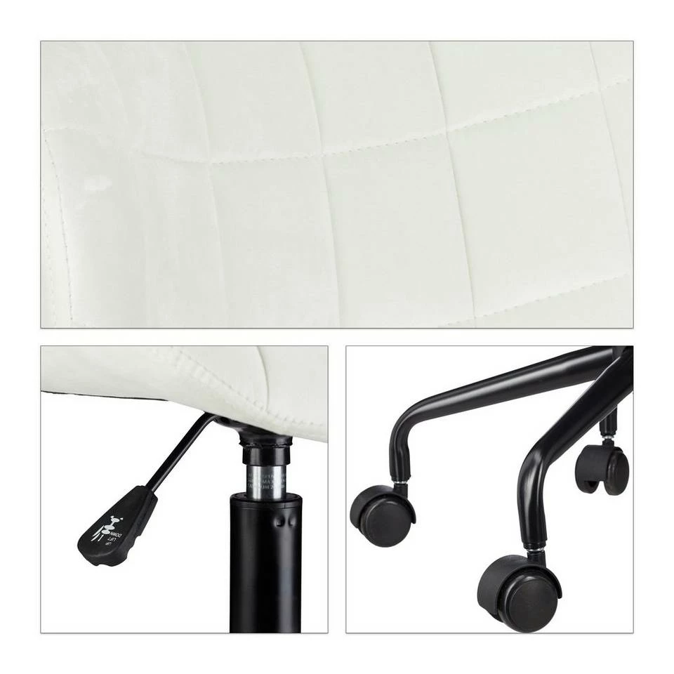 relaxdays Drehstuhl »Bürostuhl Drehstuhl verschiedene Farben«, Weiß Weiß Schwarz, Grau Schwarz, Schwarz 8 relaxdays Drehstuhl »Bürostuhl Drehstuhl verschiedene Farben«, Weiß Weiß Schwarz, Grau Schwarz, Schwarz – Bild 8