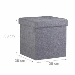 relaxdays Stauraumhocker »Faltbarer Sitzhocker mit Stauraum Leinen«, Dunkelgrau Braun, Wei&szlig;, Schwarz -Deutschland Möbel Verkäufe 2024 275e75e0 f092 5d6f 8a64 f1dad08e0350