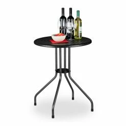 relaxdays Gartentisch »Gartentisch rund schwarz«