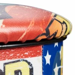 relaxdays Sitzhocker »Runde Sitztonne Vintage mit Motiv«, D Lila Orange Weiß, Rot Blau Weiß, Weiß Rot Schwarz, Orange Lila Blau -Deutschland Möbel Verkäufe 2024 27e05ced 7e23 5a50 87b7 1783a921c4e5