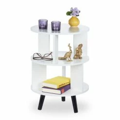 relaxdays Beistelltisch »Runder Beistelltisch weiß«