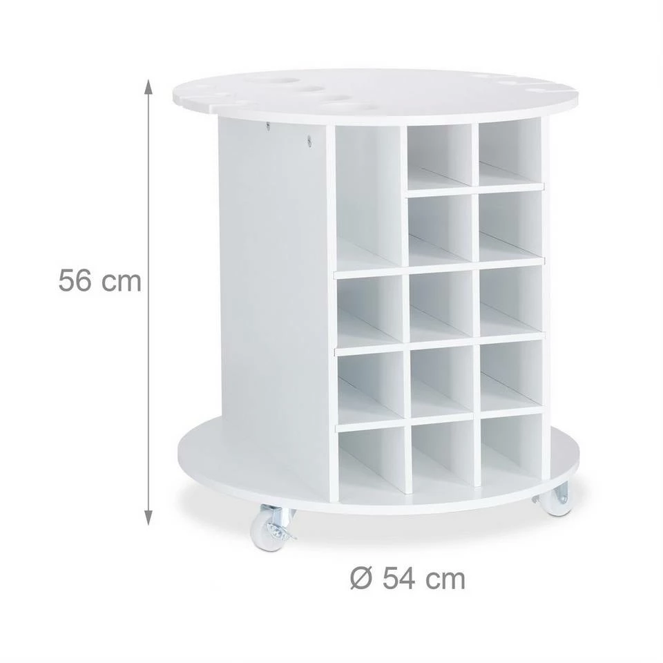 relaxdays Weinregal »Weißes Weinregal auf Rollen« 4 relaxdays Weinregal »Weißes Weinregal auf Rollen« – Bild 4