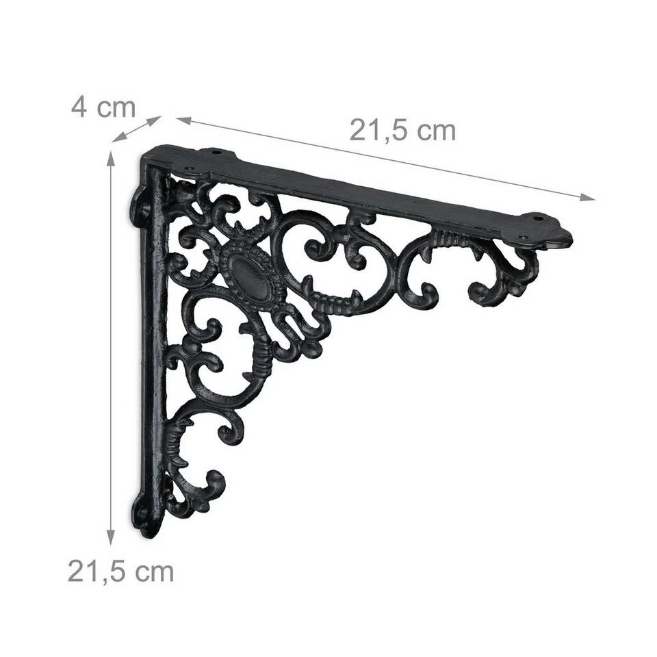 relaxdays Wandregalhalter »8 x Regalwinkel antik schwarz« 4 relaxdays Wandregalhalter »8 x Regalwinkel antik schwarz« – Bild 4