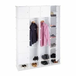 relaxdays Kleiderschrank »Kleiderschrank Stecksystem 18 Fächer« Transparent Wei&szlig;, Transparent Schwarz, Schwarz Transparent -Deutschland Möbel Verkäufe 2024 2a367378 9e70 5424 ac71 218ee427334a