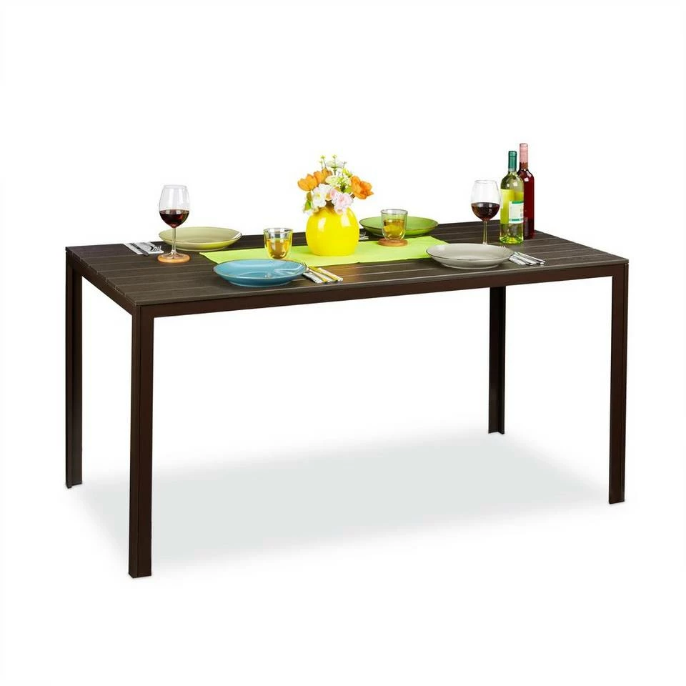 relaxdays Gartentisch »Rechteckiger Gartentisch Holzoptik« 1 relaxdays Gartentisch »Rechteckiger Gartentisch Holzoptik«