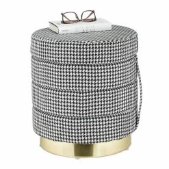 relaxdays Polsterhocker »Sitzhocker Hahnentrittmuster«