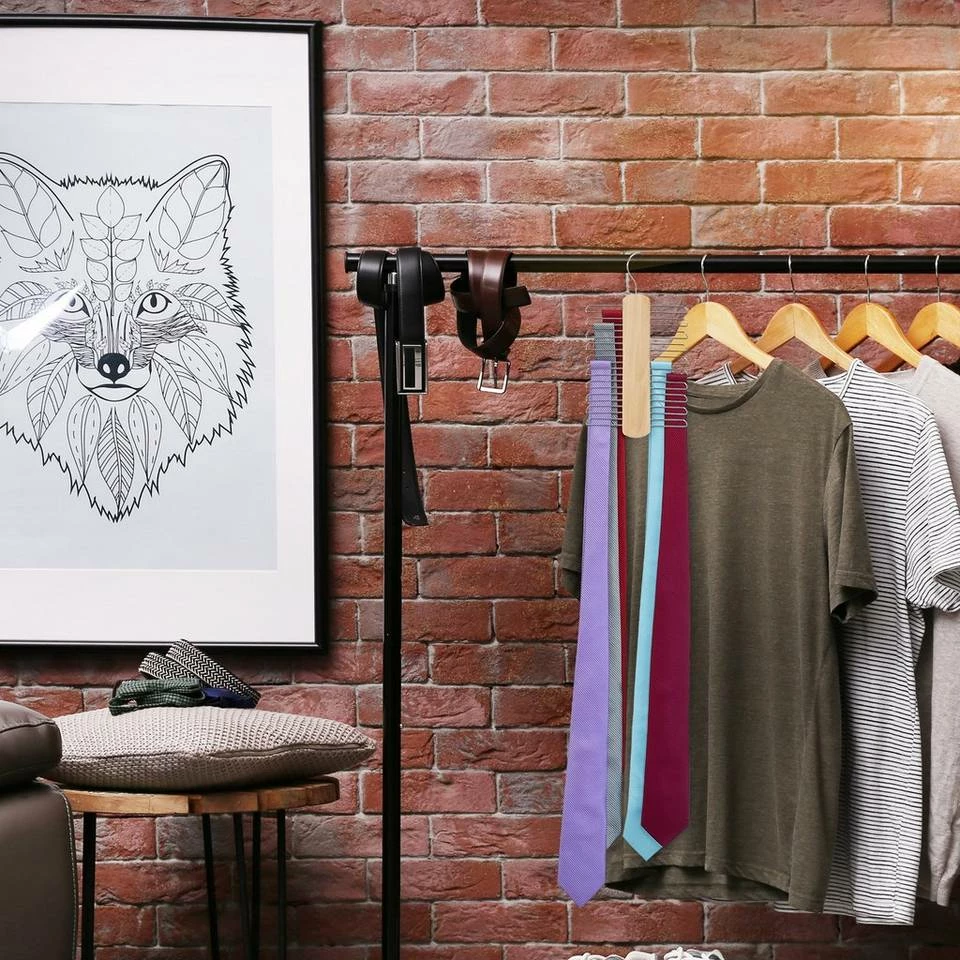 relaxdays Krawattenhalter »5 x Krawattenbügel aus Holz« 2 relaxdays Krawattenhalter »5 x Krawattenbügel aus Holz« – Bild 2